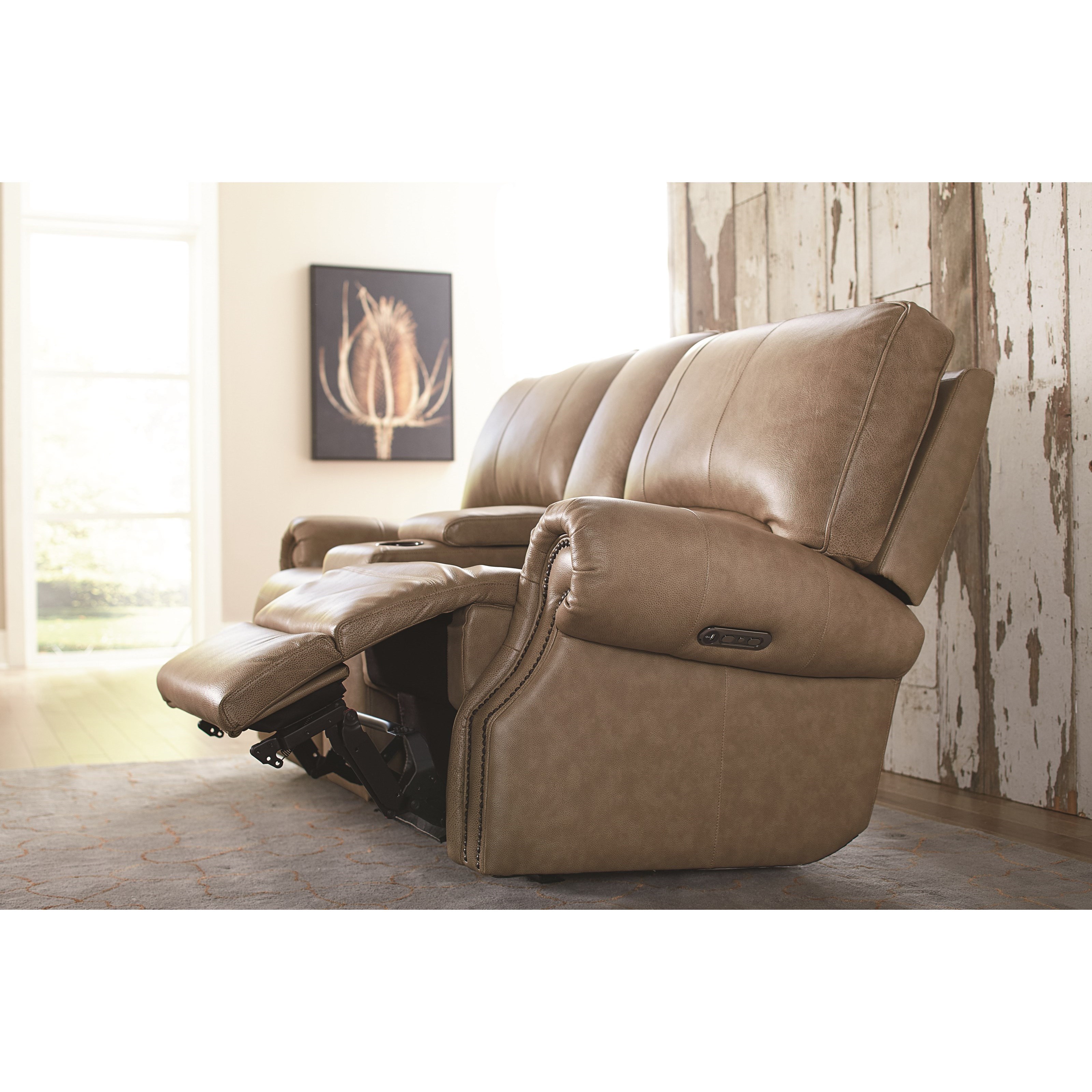 Bassett Prescott Transitional Power Motion Loveseat with USB Charging